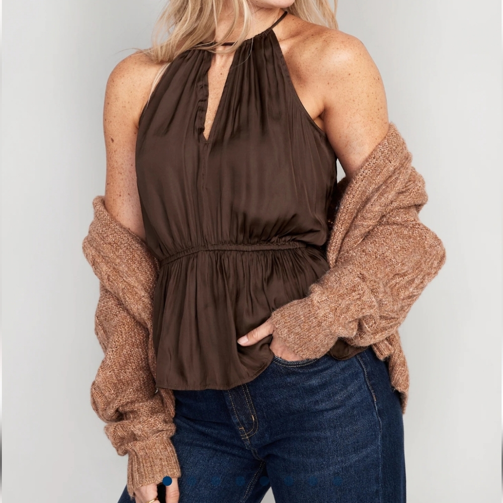 NWT Satin halter blouse
